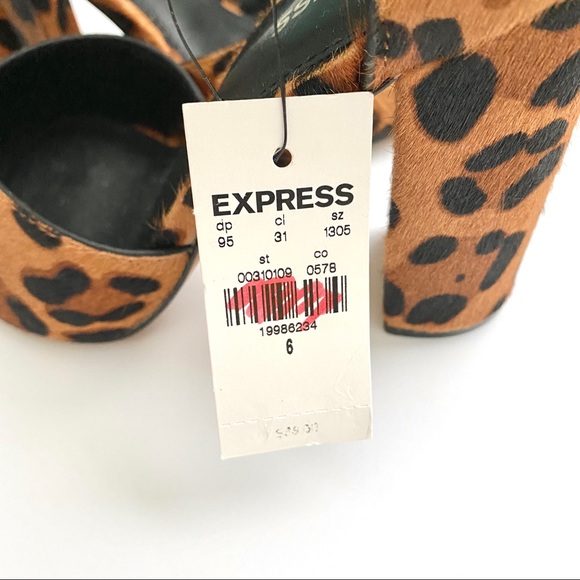NWT Express Cheetah Ankle Strap Sandals - Picture 11 of 13